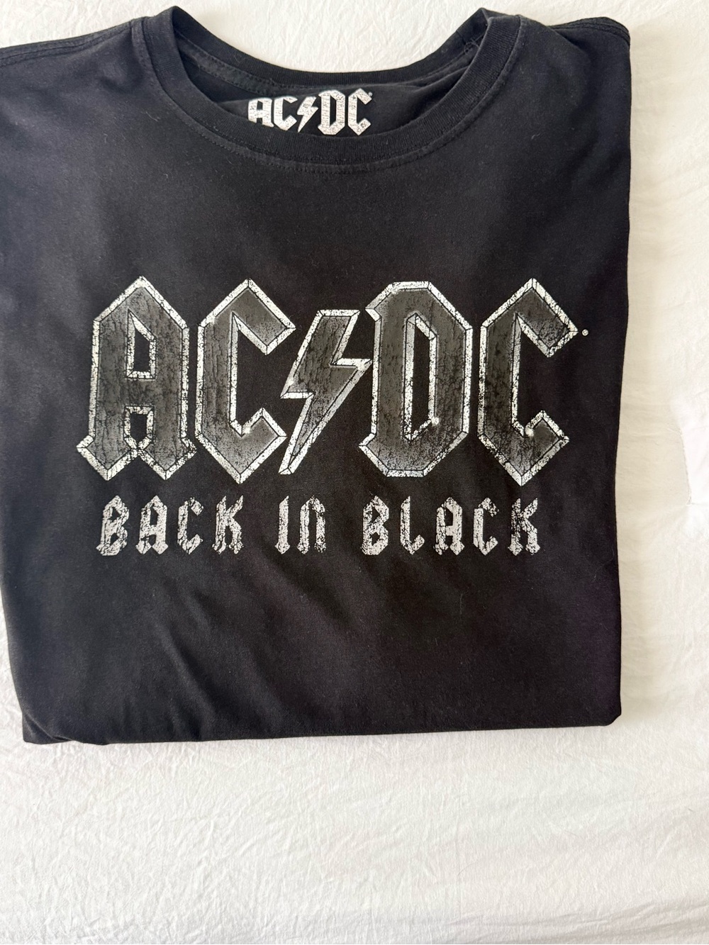 AC/DC Black Graphic 'Back In Black' Tee